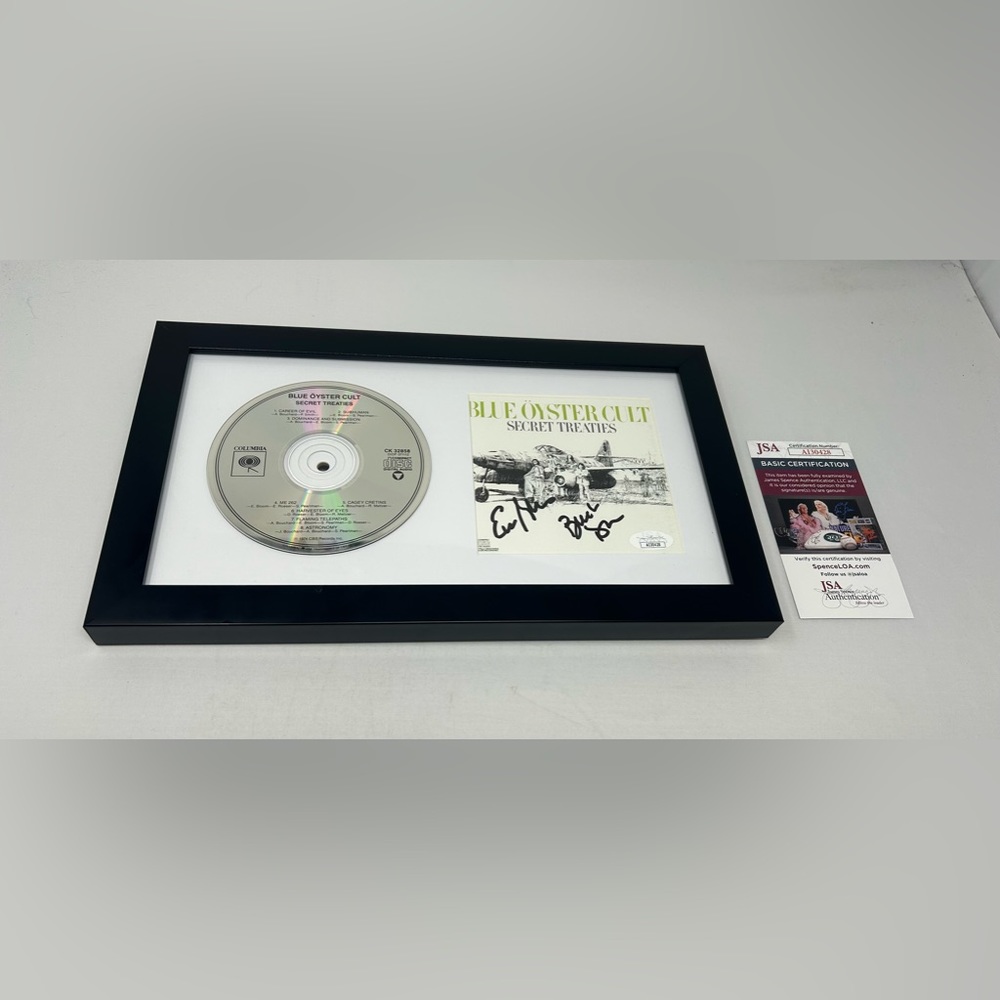Blue Oyster‎ Cult signed CD Secret Treaties Cover Framed JSA COA
